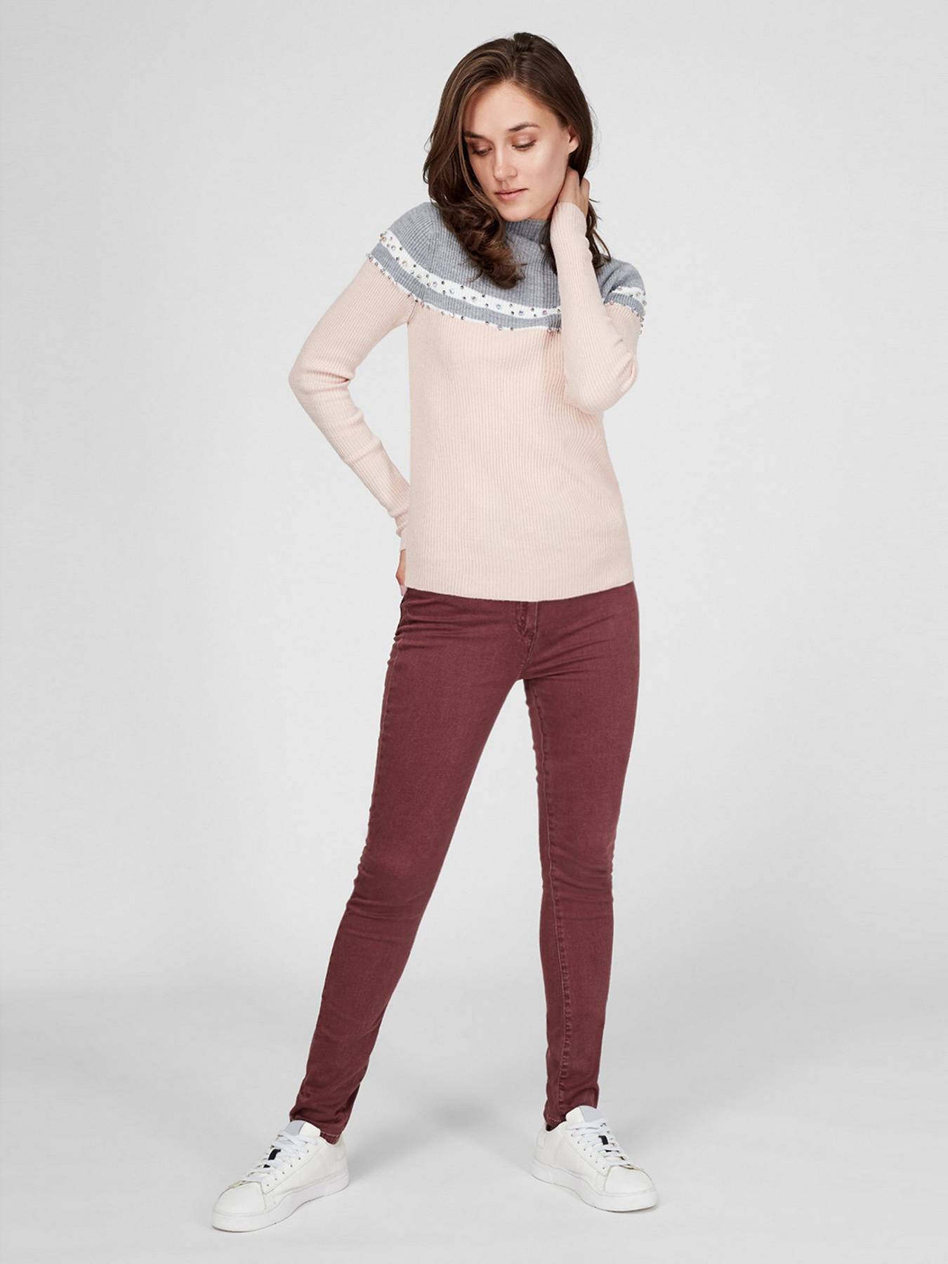 Брюки повседневные Sassofono модель A201-SF-238013, БОРДОВИЙ Фото