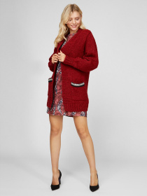 Кардиган Sassofono модель A191-SF-733281, ЧЕРВОНИЙ Фото