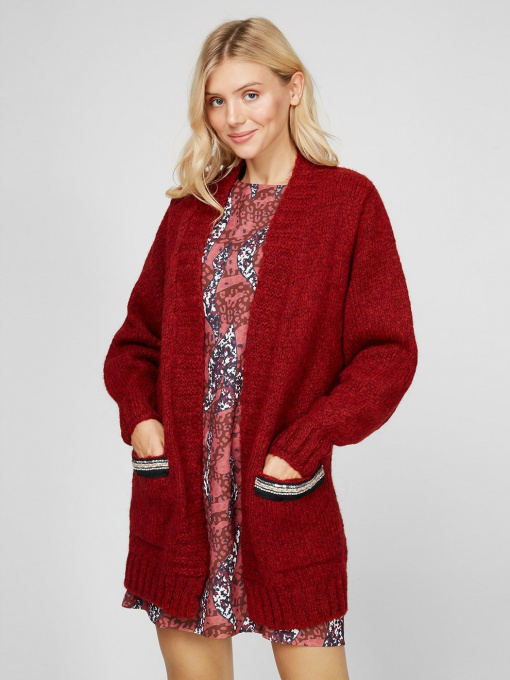 Кардиган Sassofono модель A191-SF-733281, ЧЕРВОНИЙ Фото