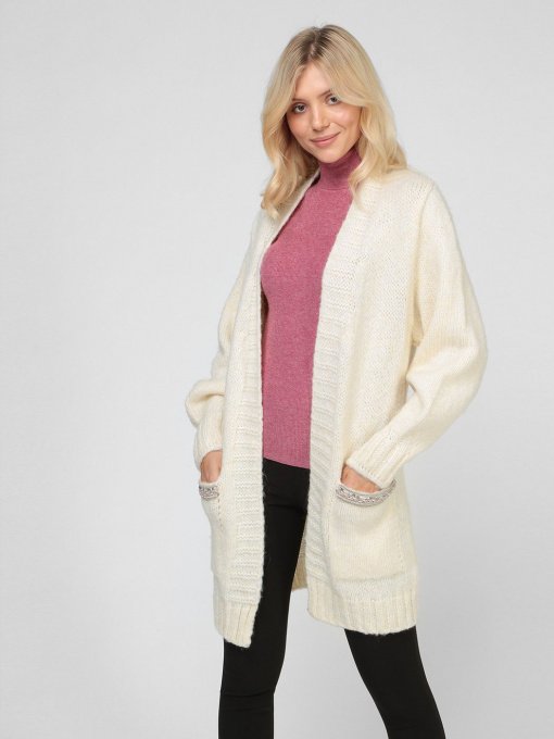 Кардиган Sassofono модель A191-SF-733281-1, Слонова-кость Фото