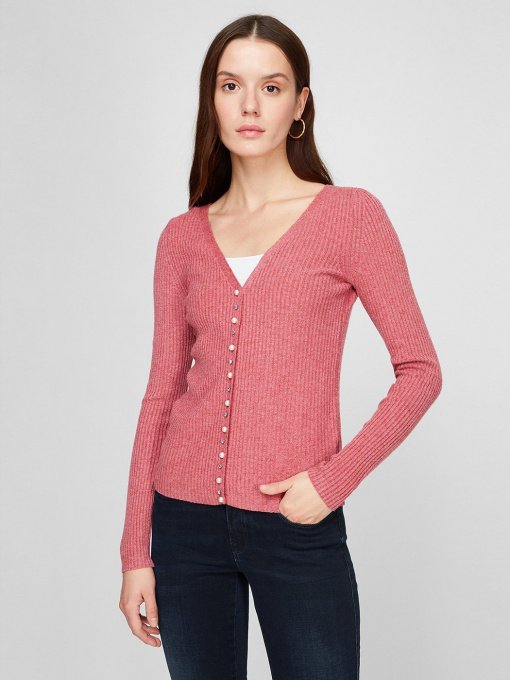 Кардиган Sassofono модель A191-SF-755281, Світло-гранатовий Фото