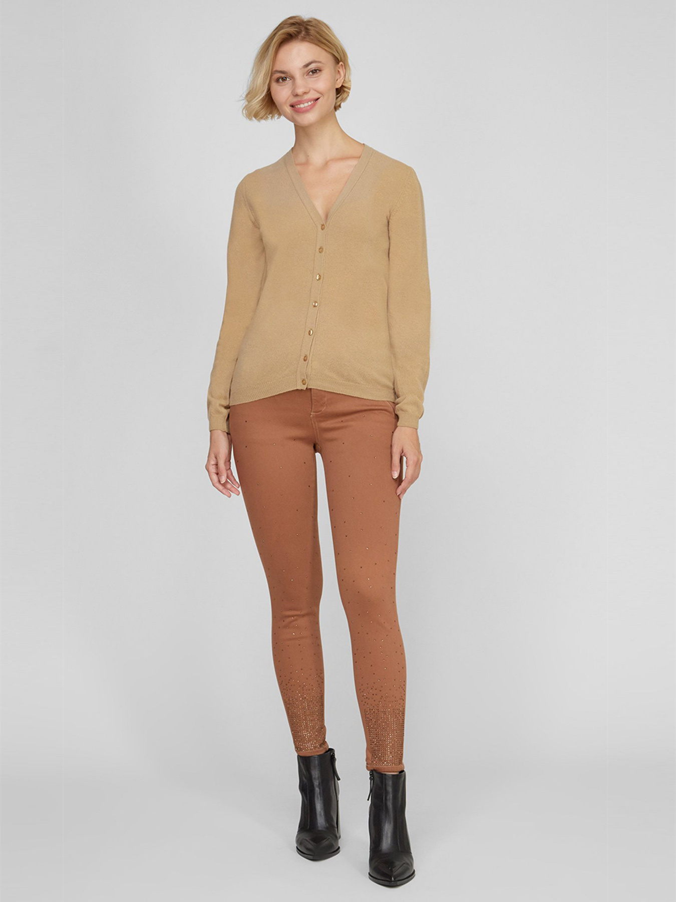 Кардиган Sassofono модель A191-SF-461282, Капучіно Фото