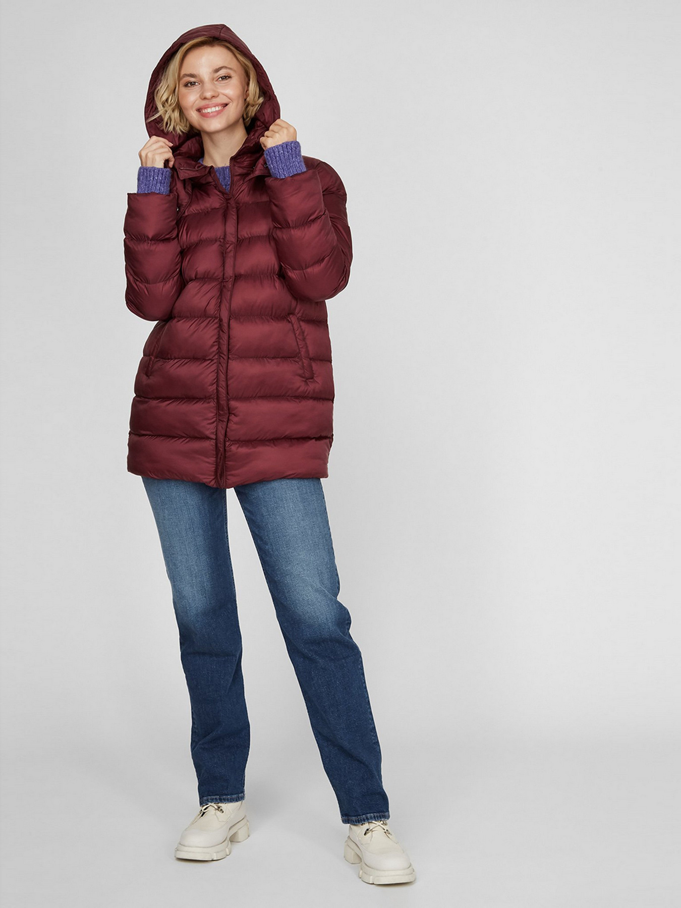 Пуховик Sassofono модель A201-SF-292301, Бордовий Фото