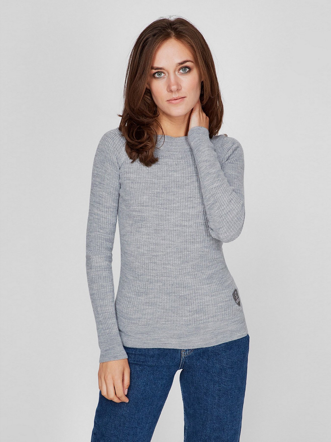 Джемпер Sassofono модель A201-SC-1218X-1, СІРИЙ Джемпер Sassofono модель A201-SC-1218X-1, СІРИЙ Фото