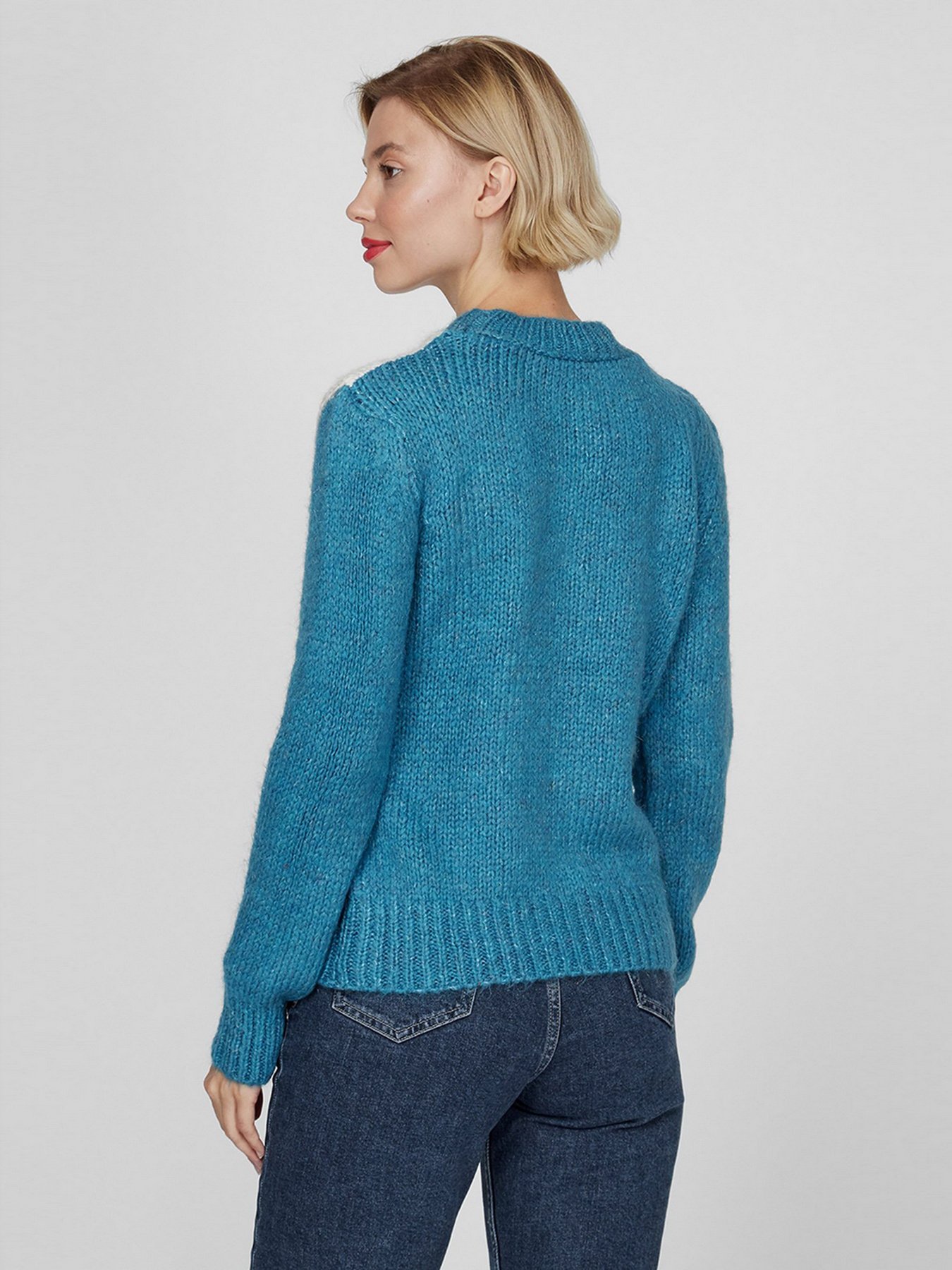 Свитер Sassofono модель A201-SC-1322, Бірюзовий Фото