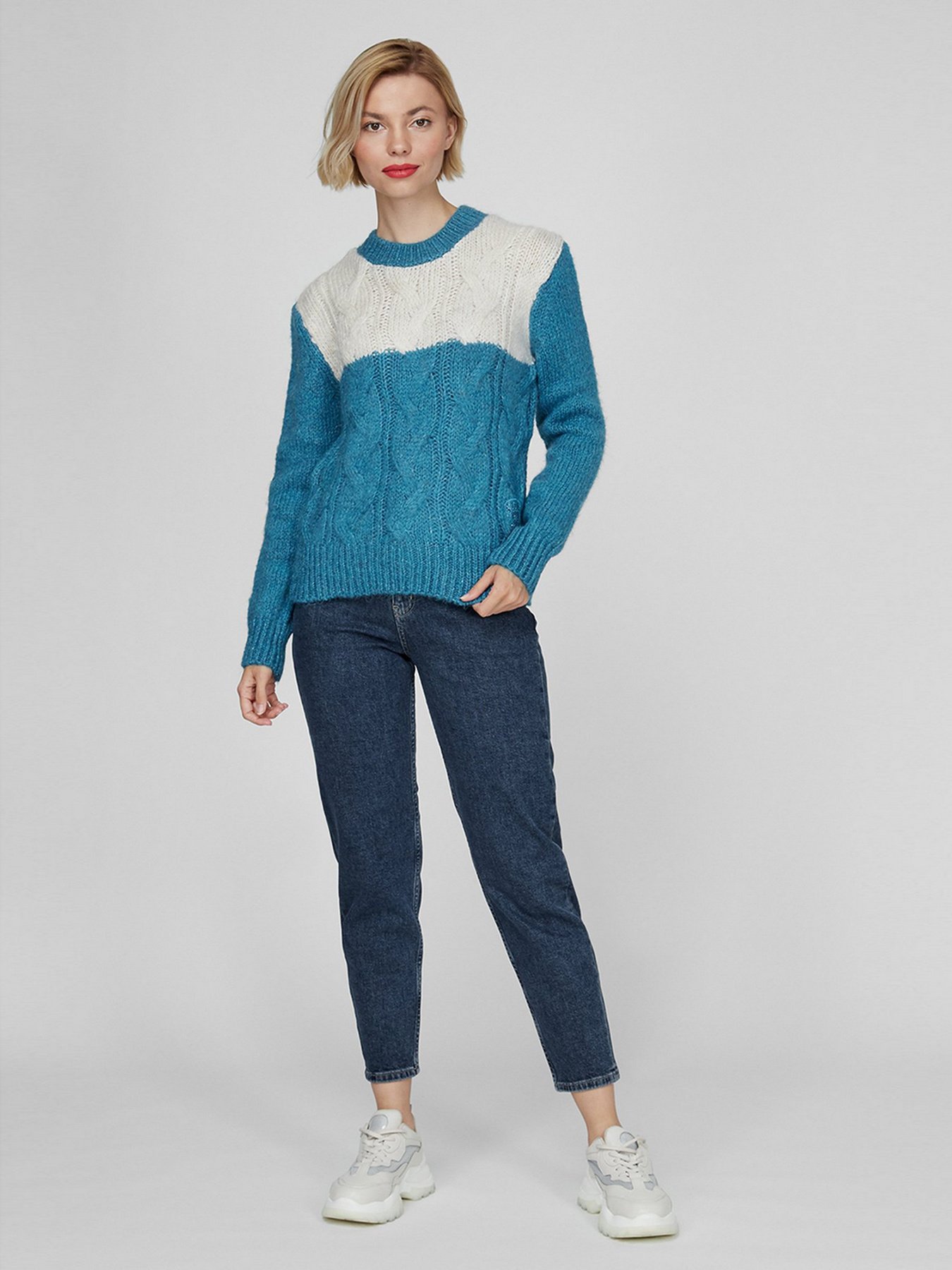 Свитер Sassofono модель A201-SC-1322, Бірюзовий Свитер Sassofono модель A201-SC-1322, Бірюзовий Фото