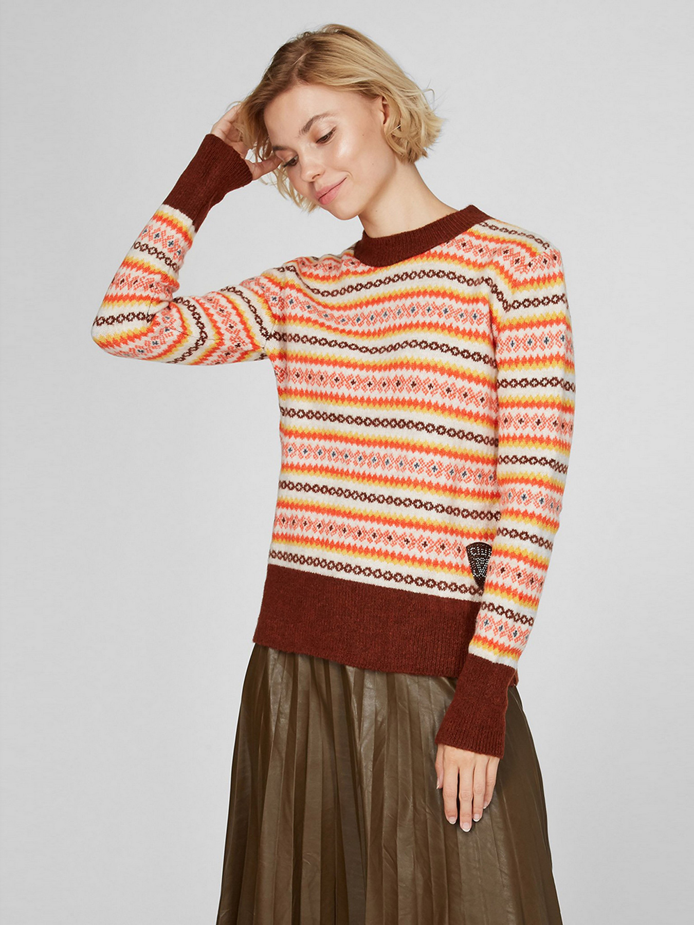 Свитер Sassofono модель A201-SC-1710, Кориця Фото