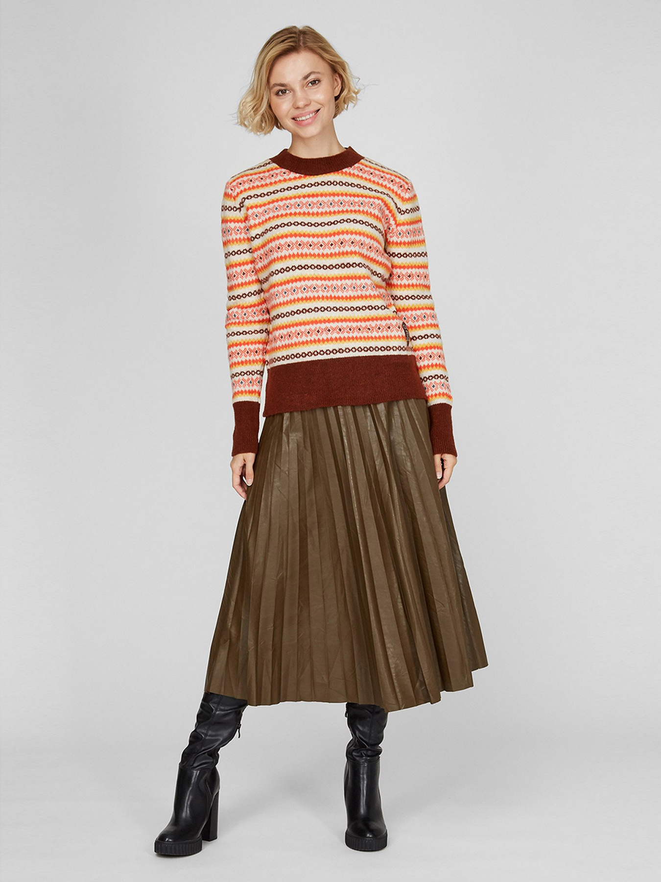 Свитер Sassofono модель A201-SC-1710, Кориця Свитер Sassofono модель A201-SC-1710, Кориця Фото