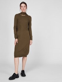 Платье миди Sassofono модель A201-SC-27603, Хакі Фото