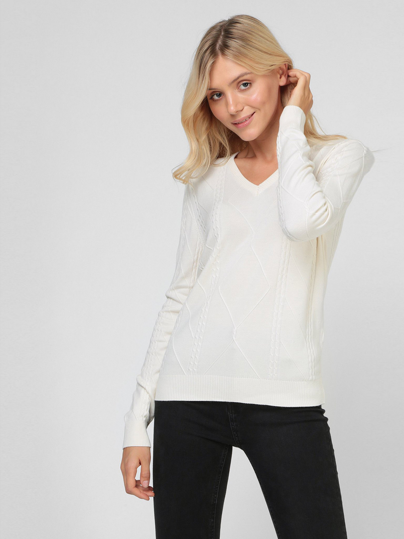 Джемпер Sassofono модель A191-SF-471113, СЛОНОВА КІСТКА Джемпер Sassofono модель A191-SF-471113, СЛОНОВА КІСТКА Фото