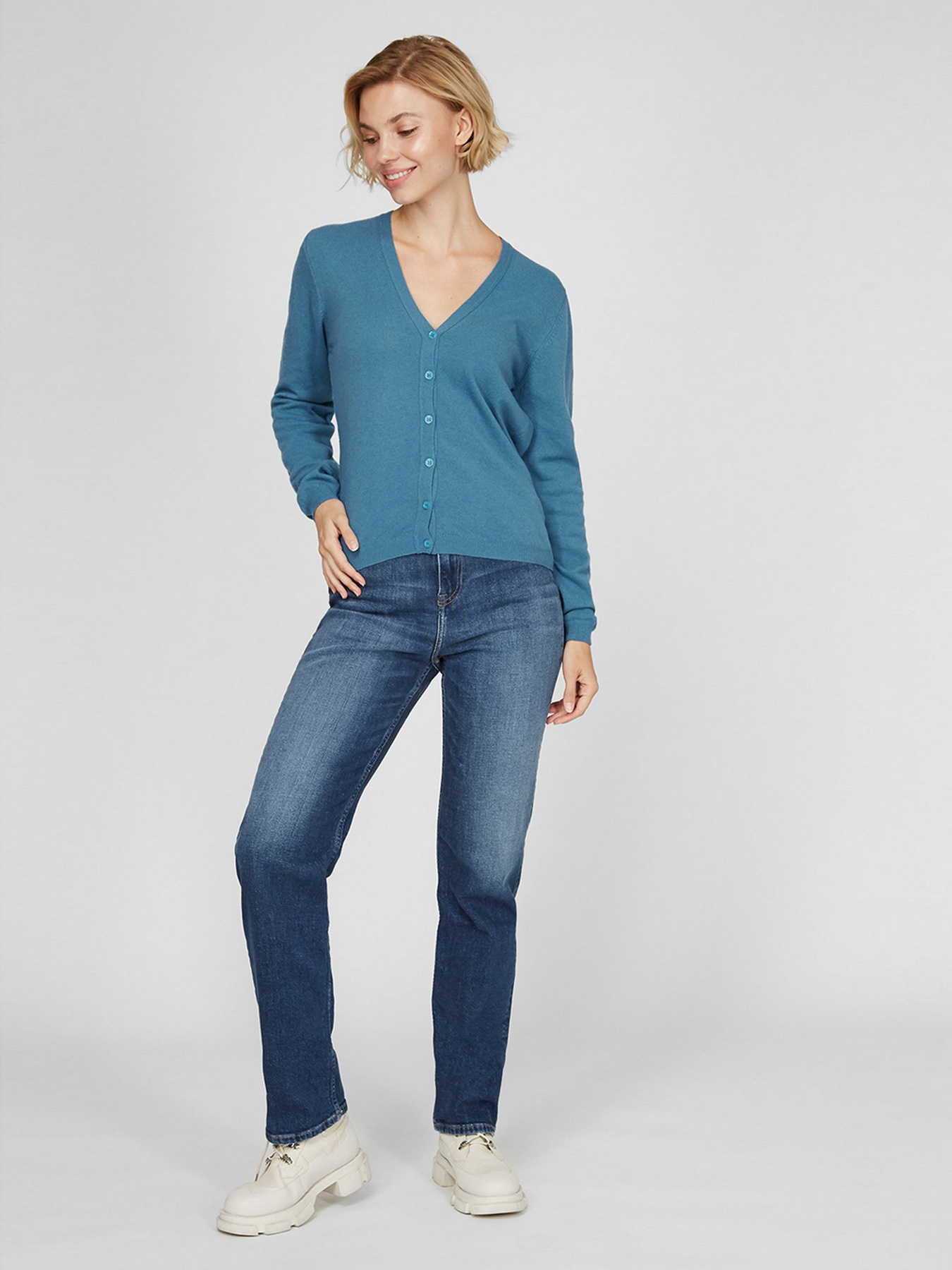 Кардиган Sassofono модель A191-SF-461282, Блакитний Фото