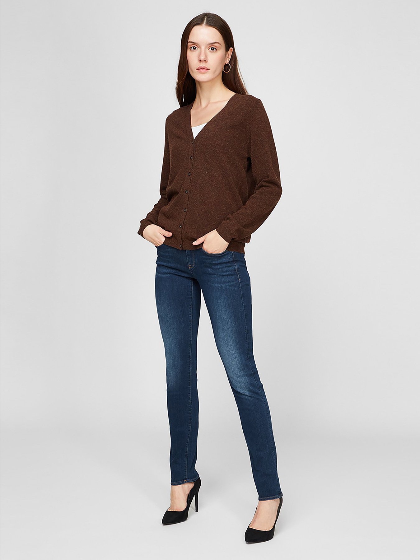 Кардиган Sassofono модель A191-SF-461282, Коричневий Кардиган Sassofono модель A191-SF-461282, Коричневий Фото