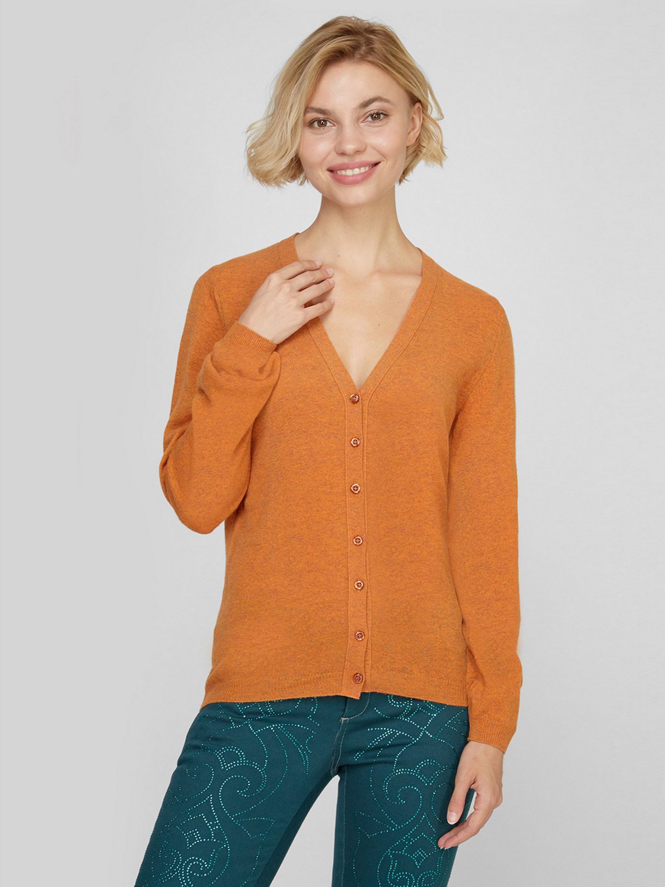 Кардиган Sassofono модель A191-SF-461282, Помаранчевий Фото