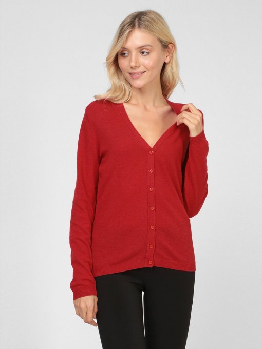 Кардиган Sassofono модель A191-SF-461282, Червоний-1 Фото