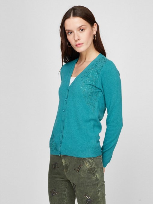 Кардиган Sassofono модель A191-SF-461282-1, Бірюзовий Фото