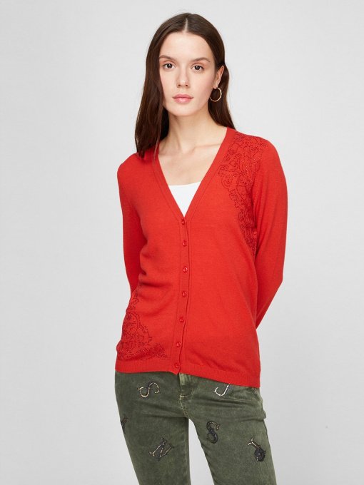 Кардиган Sassofono модель A191-SF-461282-1, Червоний Фото