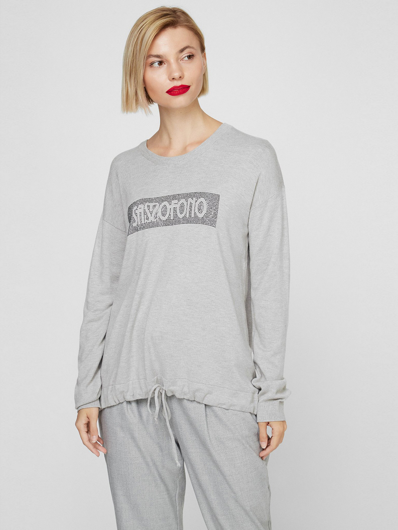 Свитшот Sassofono модель A201-SF-1533-1, Сірий Фото