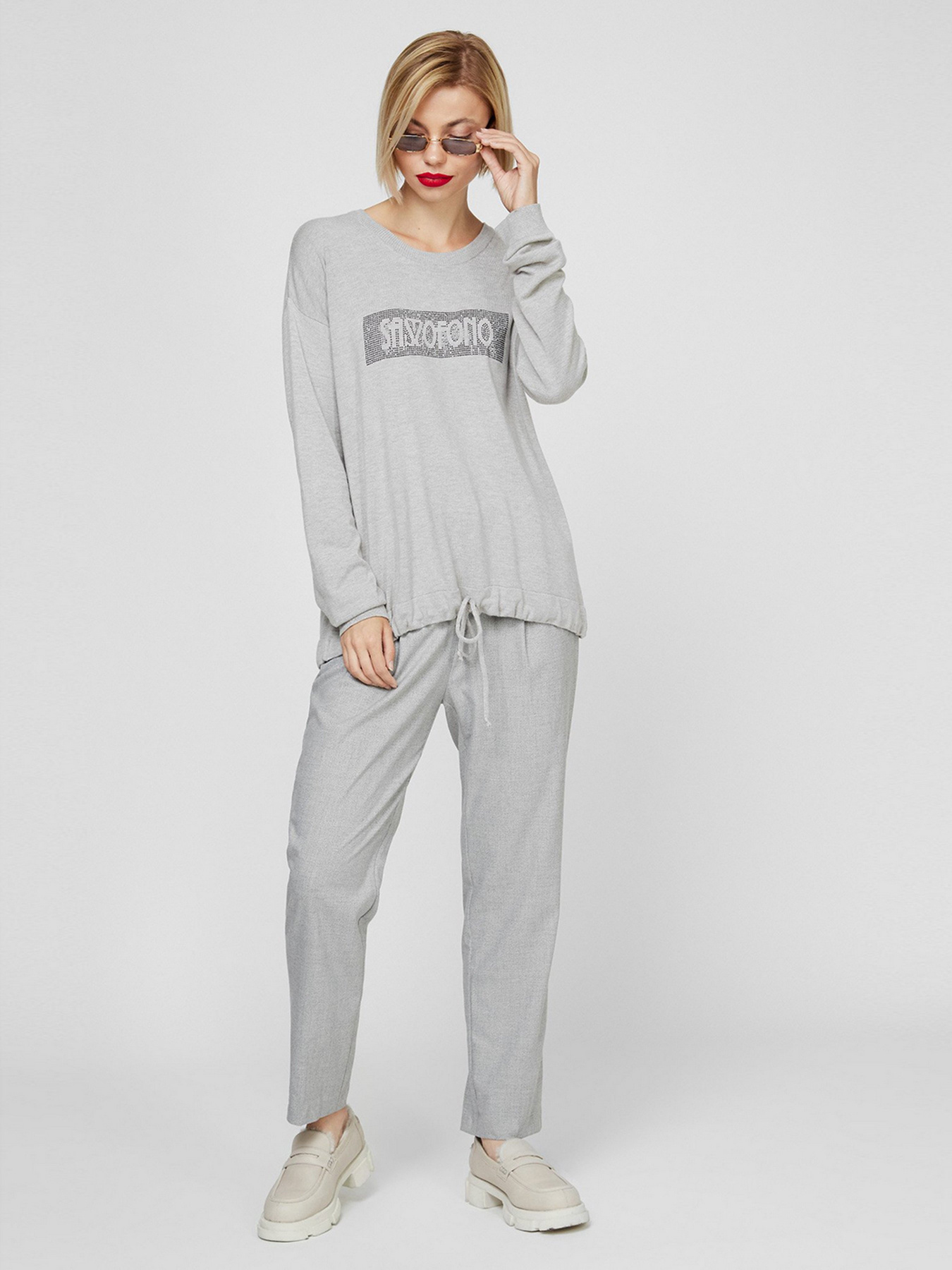 Свитшот Sassofono модель A201-SF-1533-1, Сірий Фото