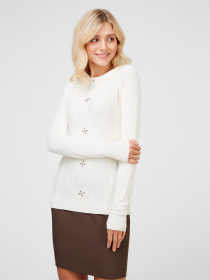 Свитер Sassofono модель A201-SF-473112, МОЛОЧНИЙ Фото