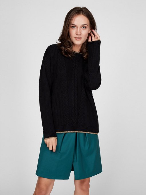 Свитер Sassofono модель A201-SF-729111, Чорний Фото