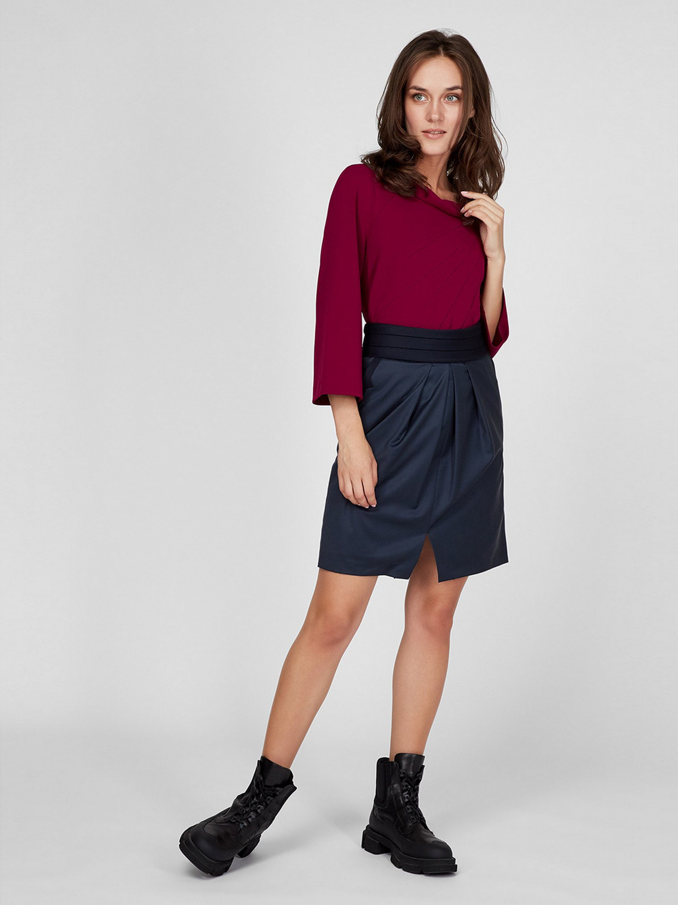 Юбка мини Sassofono модель A201-SC-303360, Синій Фото