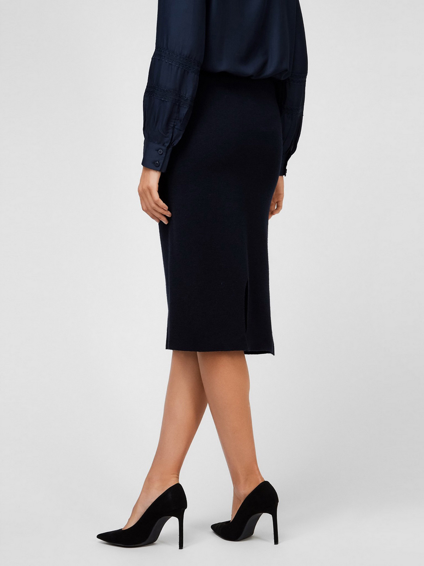 Юбка миди Sassofono модель A201-SF-700081, СИНІЙ Фото