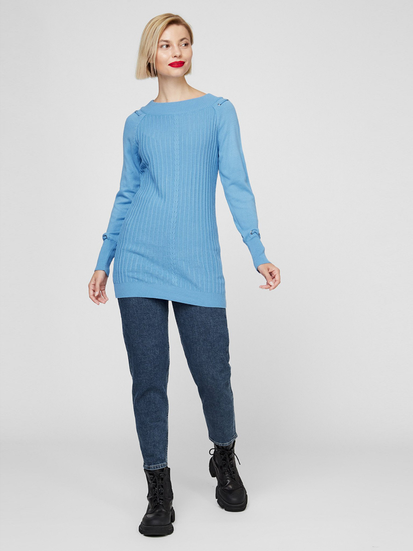 Свитер Sassofono модель A201-SC-27624, Блакитний Фото