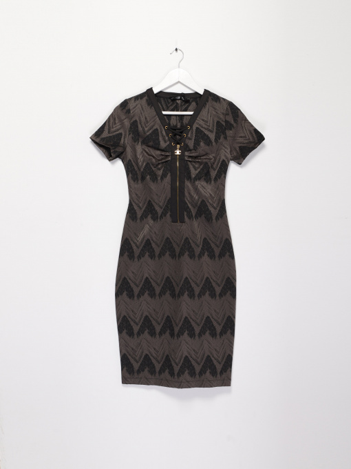 Сукня міді Sassofono модель 131-CL-94817 СІРИЙ Фото