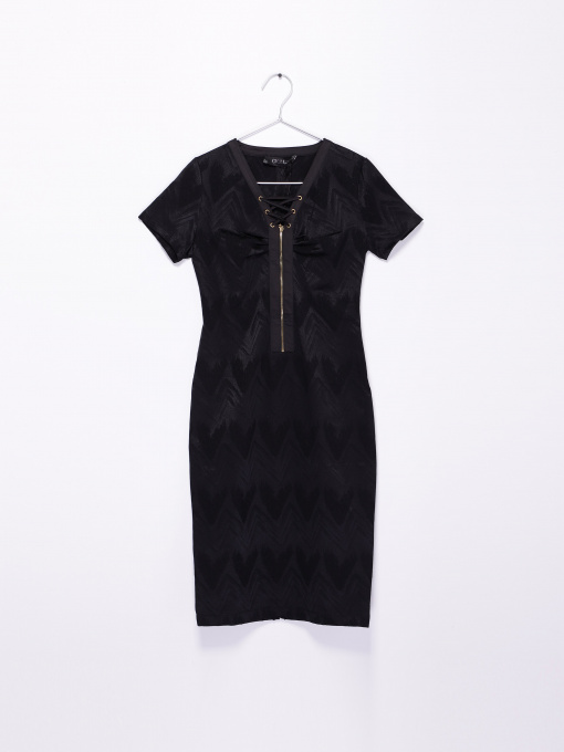 Сукня міді Sassofono модель 131-CL-94817 ЧОРНИЙ Фото