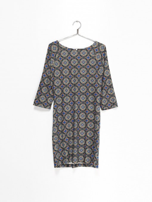 Платье мини Sassofono модель A171-CL-193171 БЛАКИТНИЙ-ЗЕЛЕНИЙ Фото