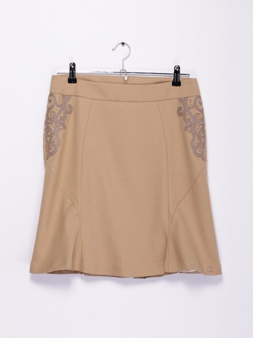 Юбка мини Sassofono модель A141-SF-807081 БЕЖЕВИЙ Фото