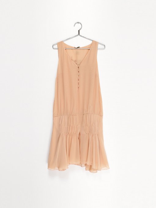 Платье миди Sassofono модель A172-SC-601171 БЕЖЕВИЙ Фото