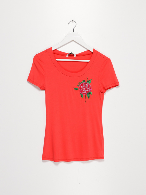 Футболка Sassofono модель A182-SC-424111 КОРАЛОВИЙ Фото