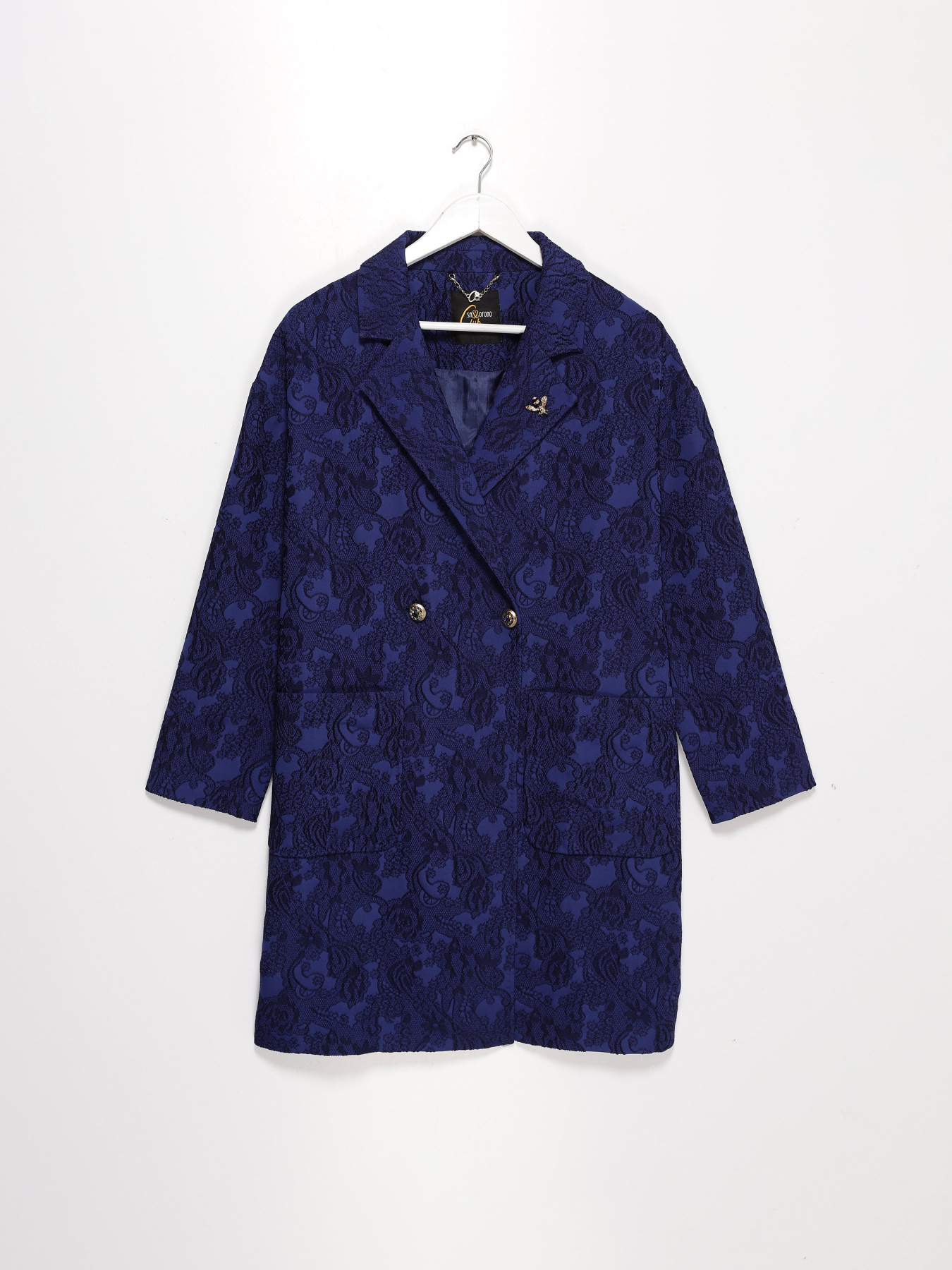 Тренч Sassofono модель A182-SC-503291-9 СИНІЙ Фото