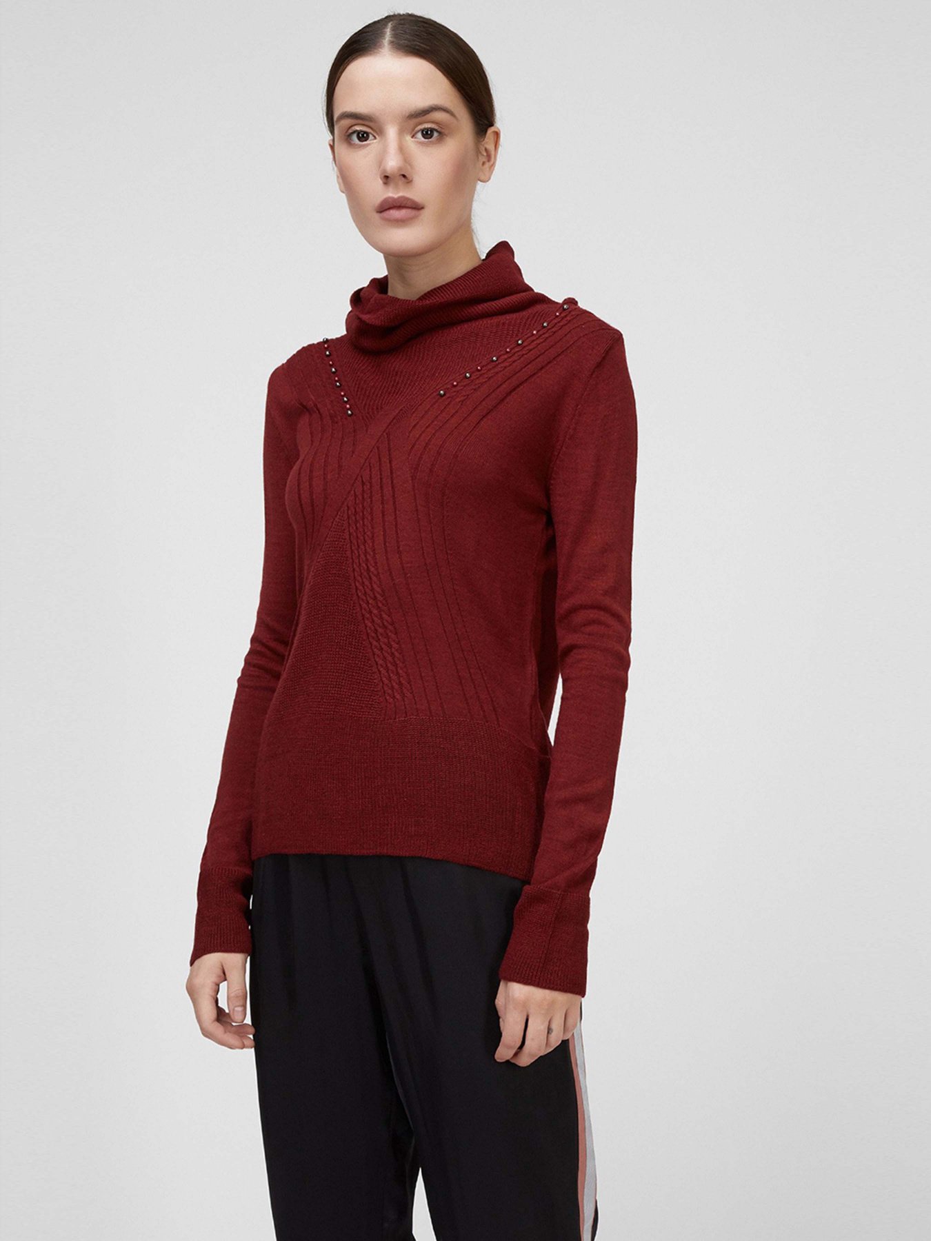 Свитер Sassofono модель A201-SC-27662, Бордовий Фото