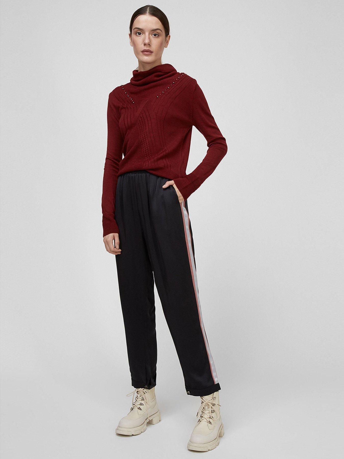 Свитер Sassofono модель A201-SC-27662, Бордовий Фото