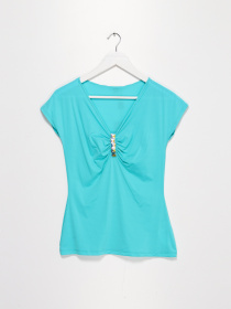 Футболка Sassofono модель A182-SF-619111 БІРЮЗОВИЙ Фото