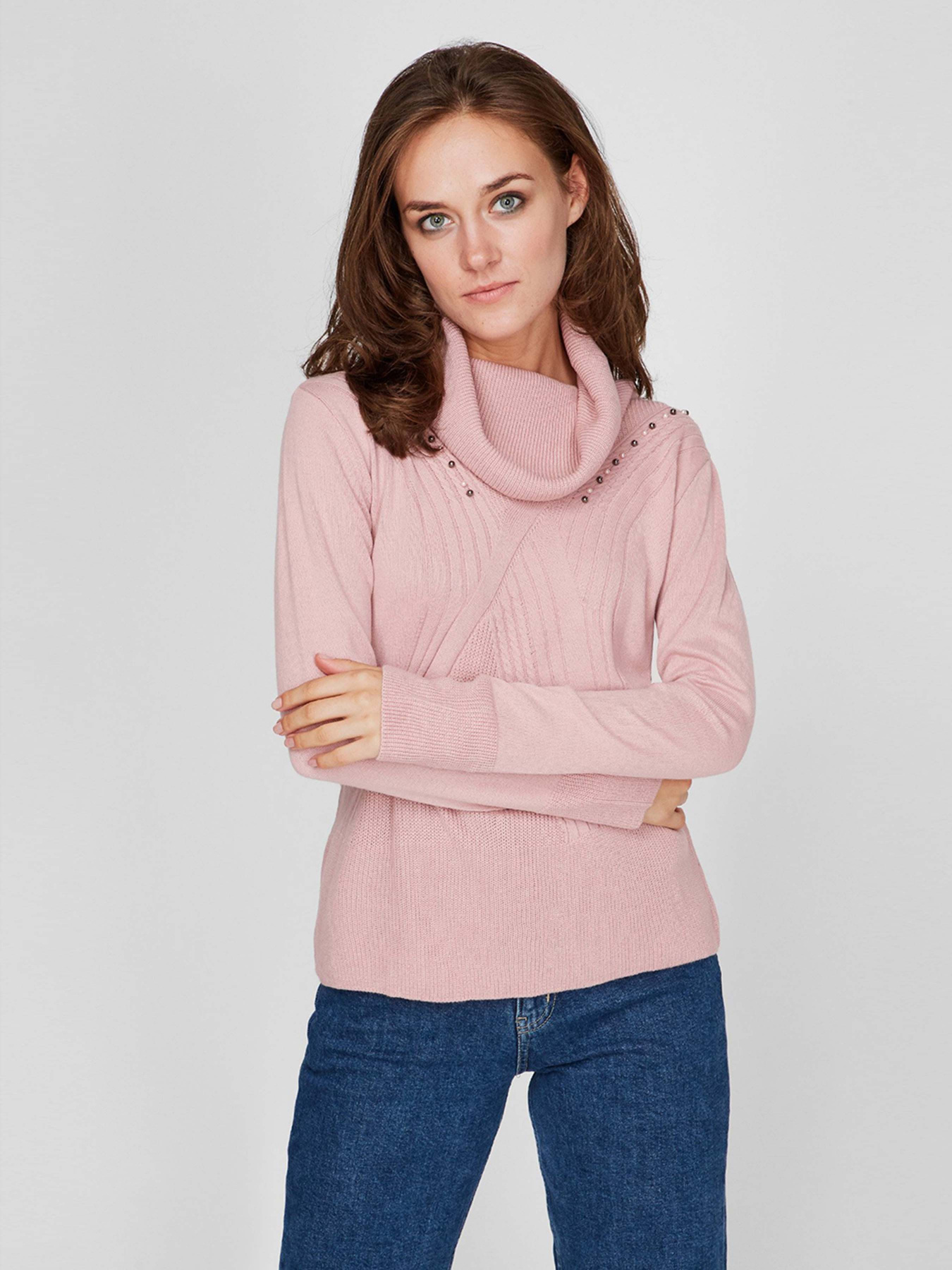 Свитер Sassofono модель A201-SC-27662, Пудра Фото