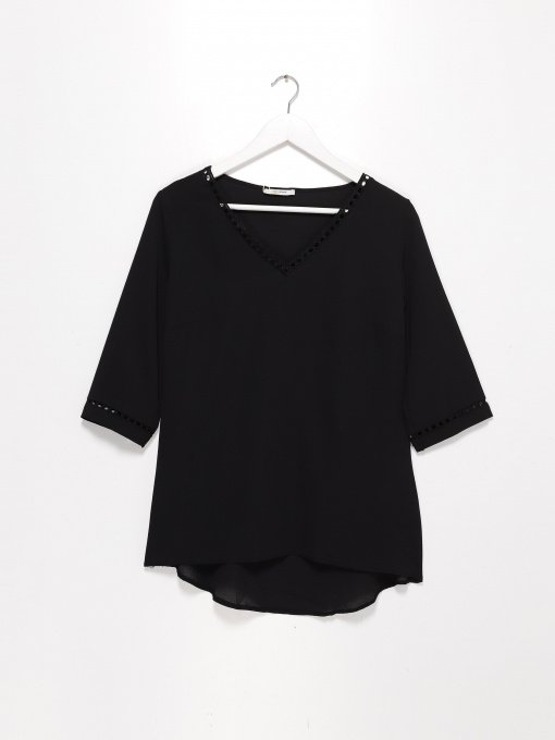 Блуза Sassofono модель A191SC8YB434 ЧОРНИЙ Фото