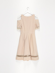 Платье миди Sassofono модель A192-CL-232171 БЕЖЕВИЙ Фото