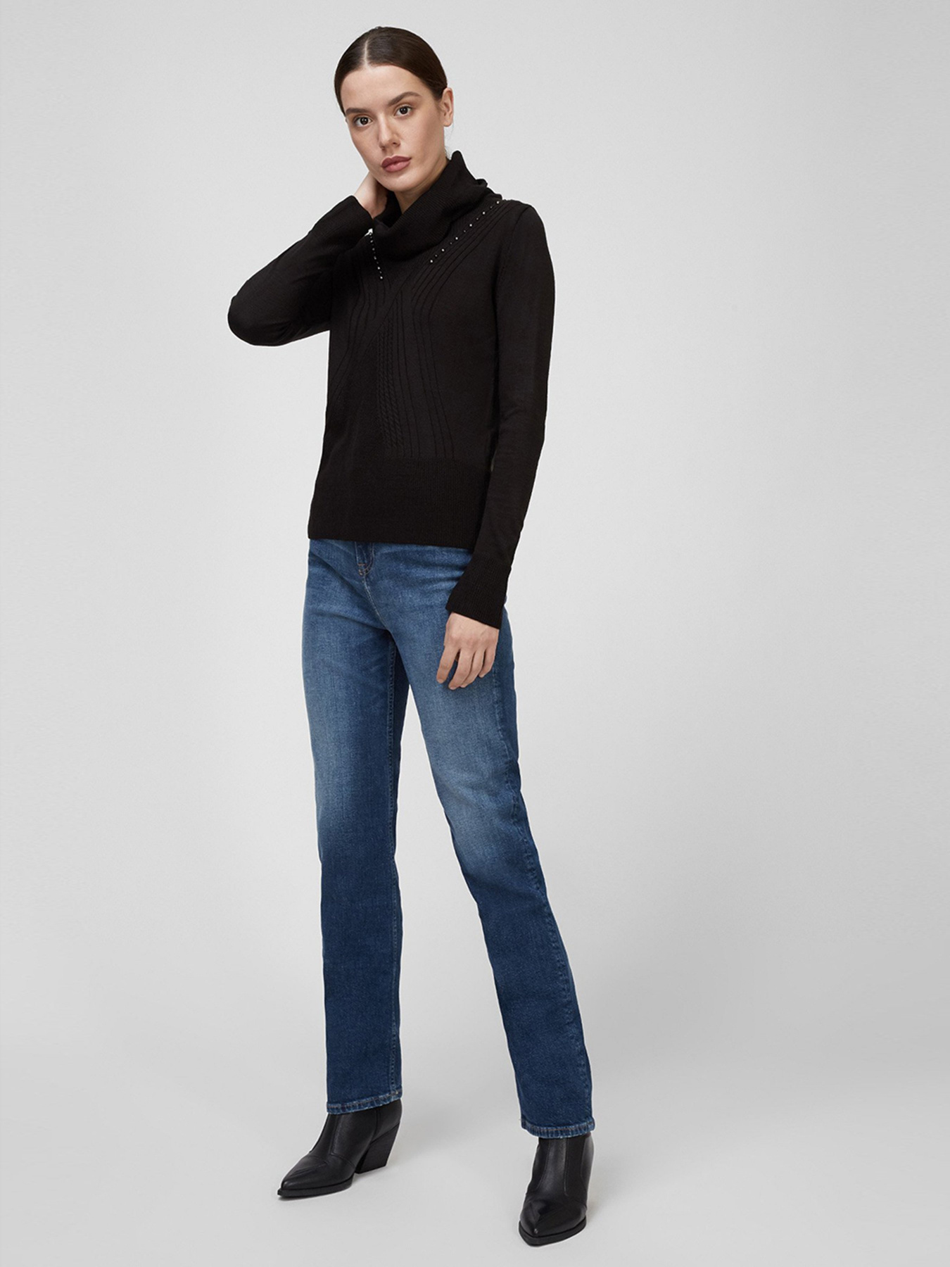 Свитер Sassofono модель A201-SC-27662, Чорний Фото