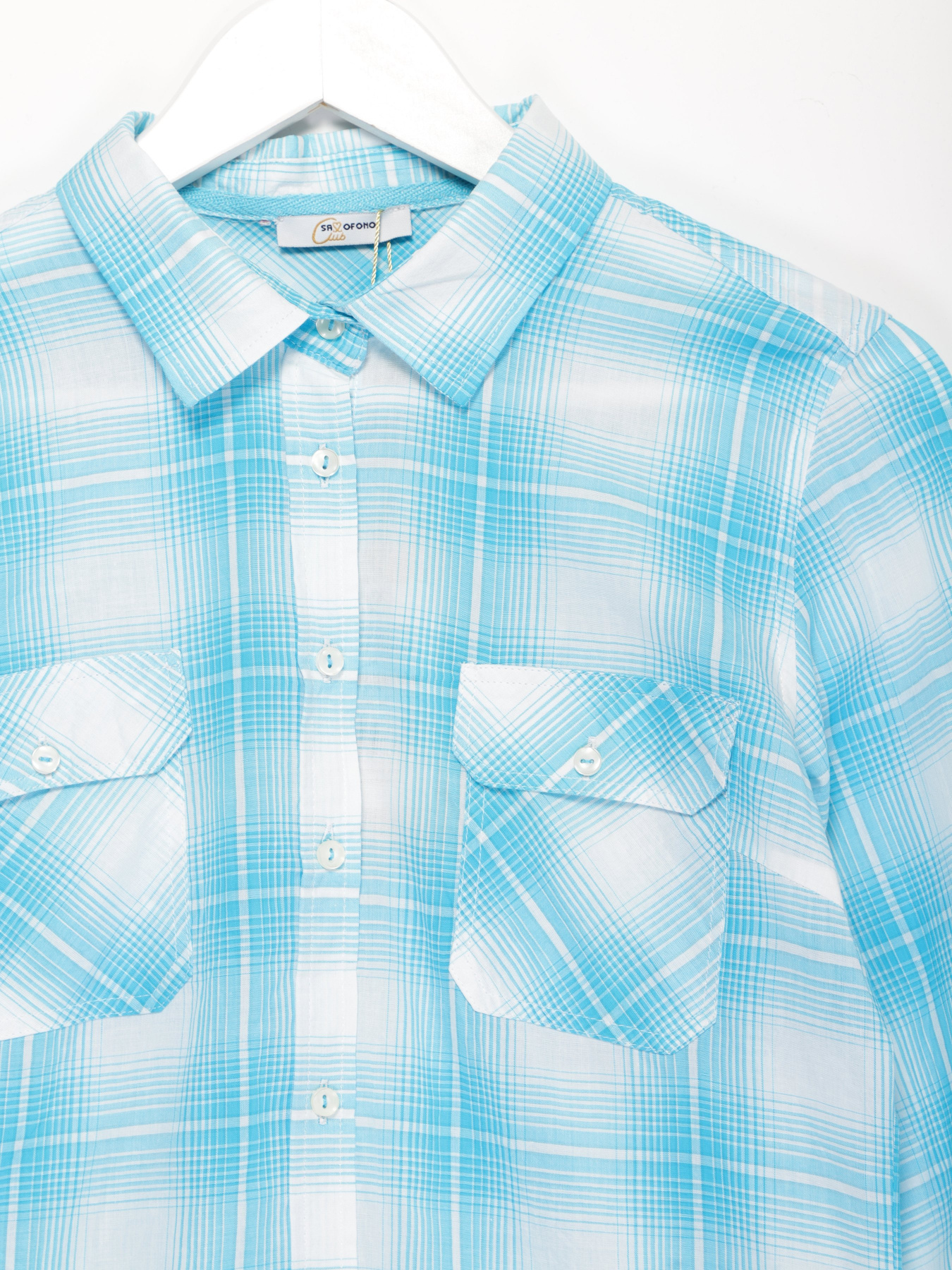 Рубашка Sassofono модель A192-SC-5544 БІРЮЗОВИЙ Фото