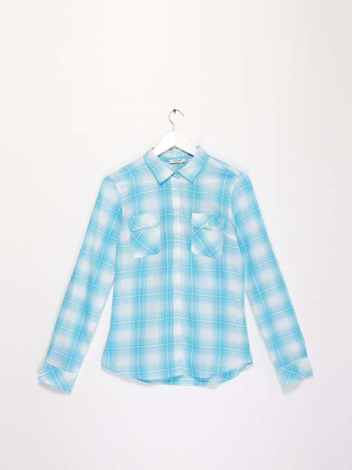 Рубашка повседневная Sassofono модель A192-SC-5544 БІРЮЗОВИЙ Фото