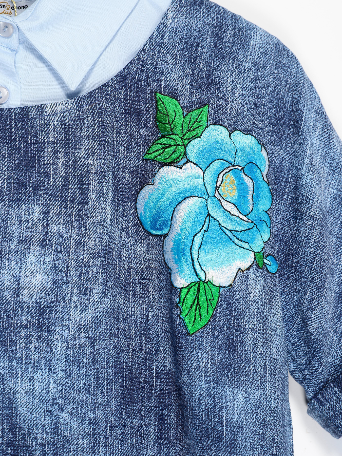 Платье мини Sassofono модель A192-SC-9510 БЛАКИТНИЙ Фото