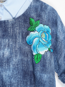 Платье мини Sassofono модель A192-SC-9510 БЛАКИТНИЙ Фото