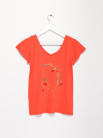 Футболка Sassofono модель A192-SF-300111 КОРАЛОВИЙ Футболка Sassofono модель A192-SF-300111 КОРАЛОВИЙ Фото