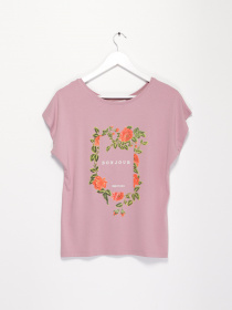 Футболка Sassofono модель A192-SF-302111 ПУДРОВИЙ Фото