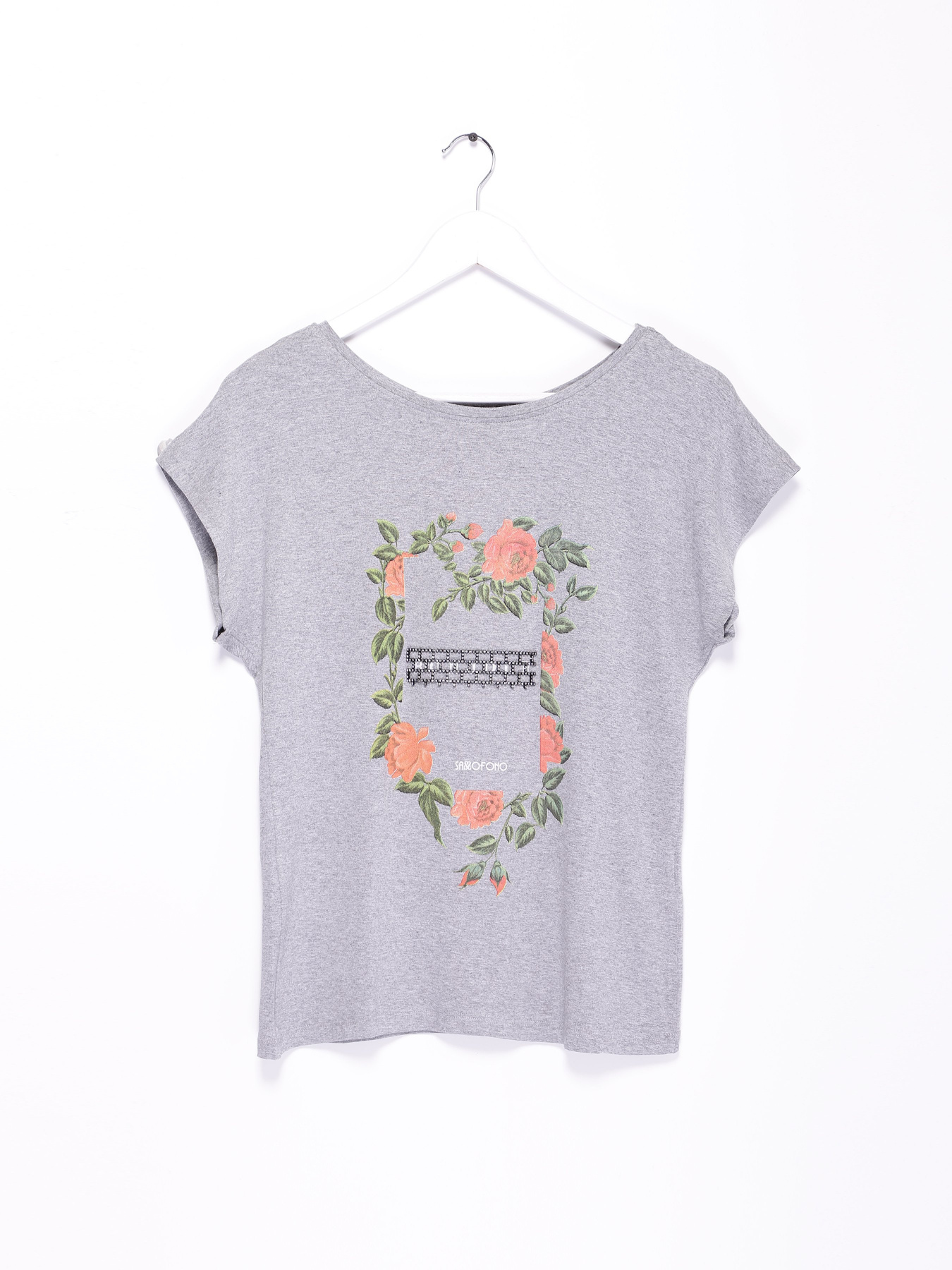 Футболка Sassofono модель A192-SF-302111 СІРИЙ Фото