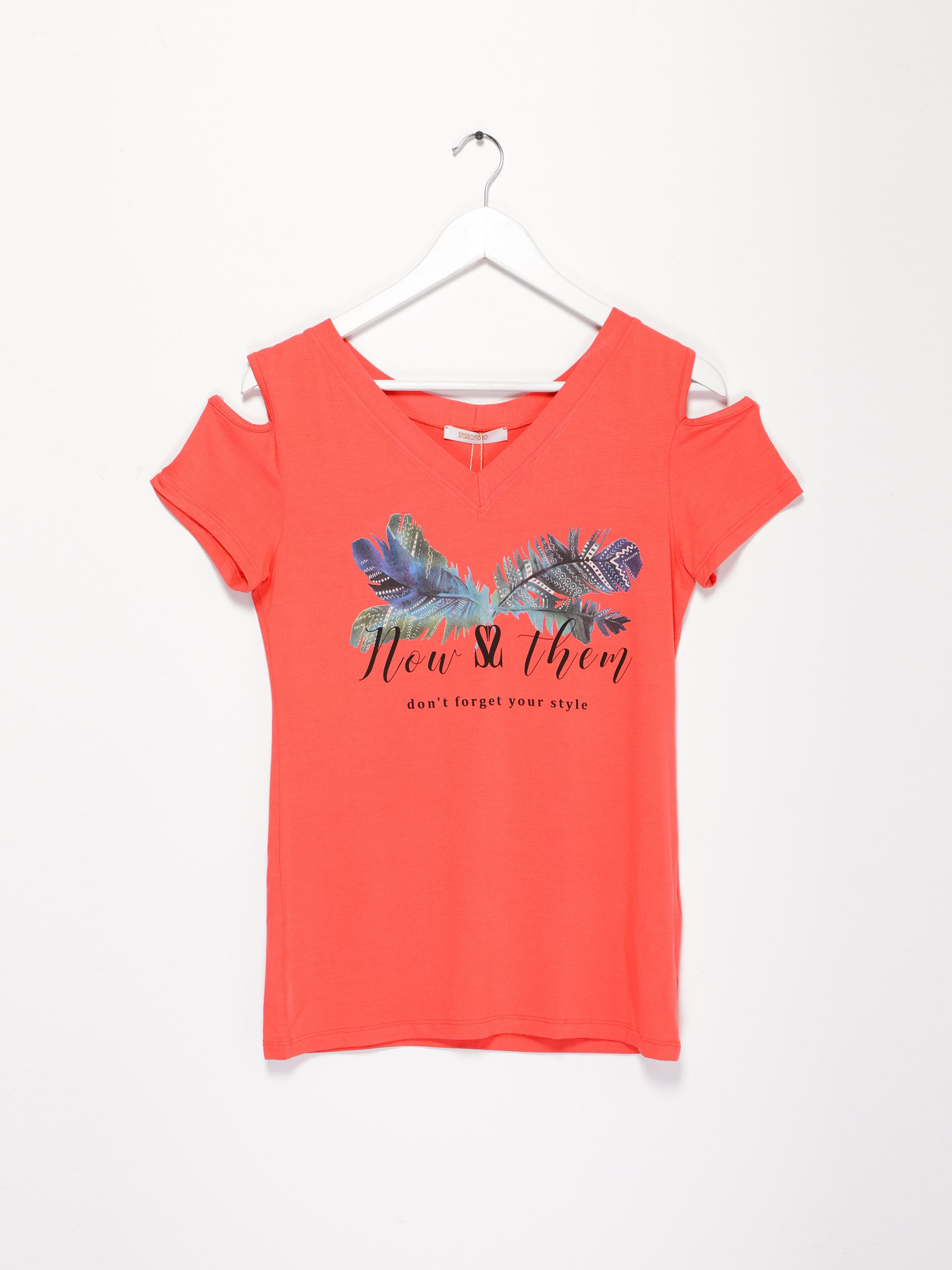 Футболка Sassofono модель A192-SF-304111 КОРАЛОВИЙ Фото