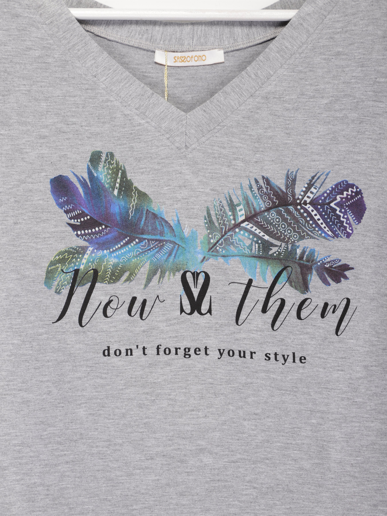 Футболка Sassofono модель A192-SF-304111 СІРИЙ Фото